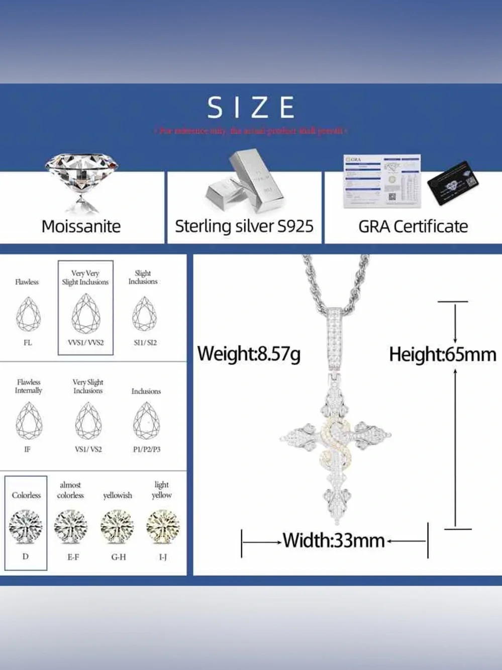 2.16 CTW Moissanite S Initial Cross Necklace 18K Gold Over Sterling Silver DTP